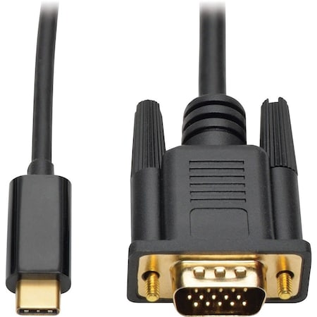 TRIPP LITE Adapter Cable, USB-C to VGA, Gen 1, USB 3.1, M/M, 6'L, Black TRPU444006V